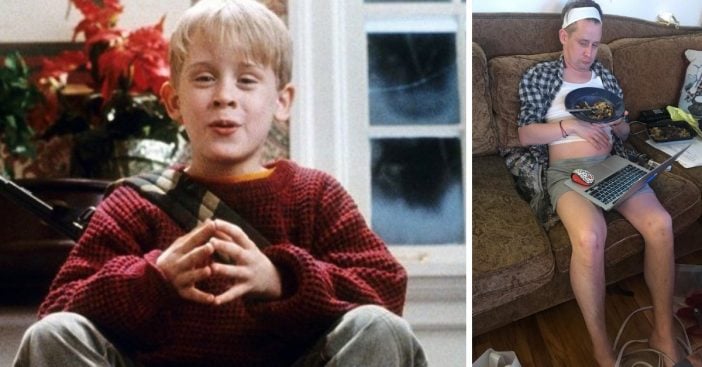 Macaulay Culkin shares a hilarious photo of what a Home Alone remake should look like now