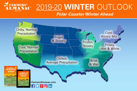 The Farmer's Almanac Predicts Winter 2020 To Be 'Frigid' And 'Freezing'