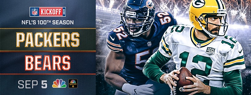 nfl 100 season packers bears football 