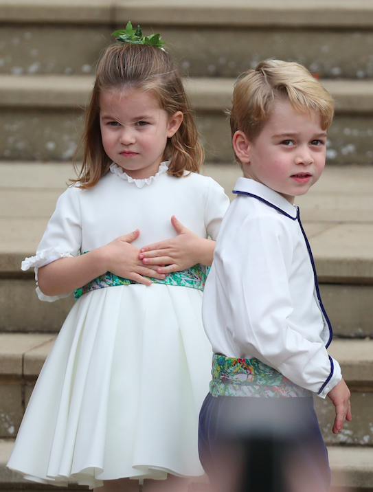 Prince George and Princess Charlotte at 2018 wedding