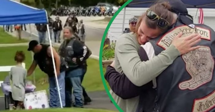 30 Bikers Line Up At Girl's Lemonade Stand After Mom Helps Injured Riders In Crash