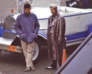 Christopher Reeve and Gene Hackman during filming. 