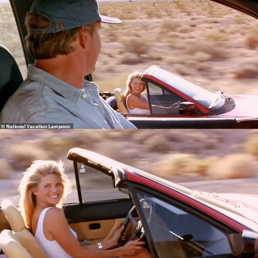 Two screenshots from the film, 'National Lampoon's Vacation'.