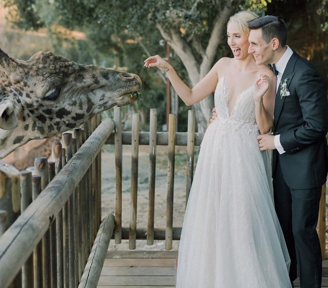 molly mccook john krause wedding giraffes zoo