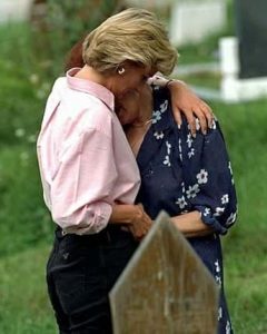 Princess Diana Comforts A Woman Crying At Her Dead Son's Grave