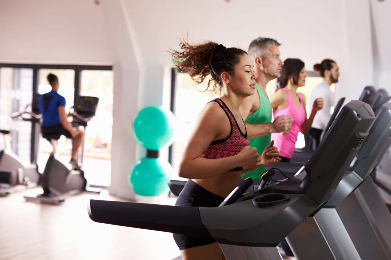 woman exercising on a treadmill