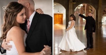 Daughters have first dance photo shoot with dying father