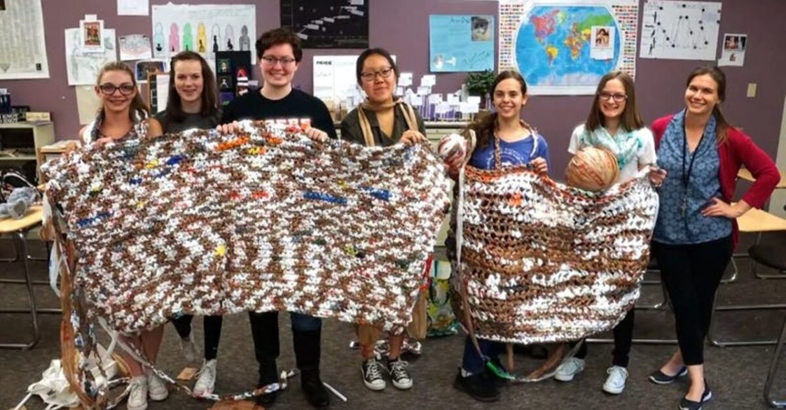 Students Use Plastic Bags To Make Sleeping Mats For The Homeless