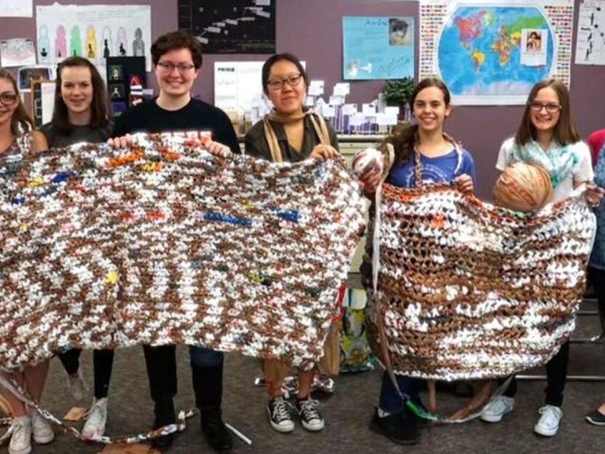 Students Use Plastic Bags To Make Sleeping Mats For The Homeless