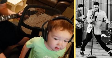 Two-year-old Daniel mastered an Elvis classic