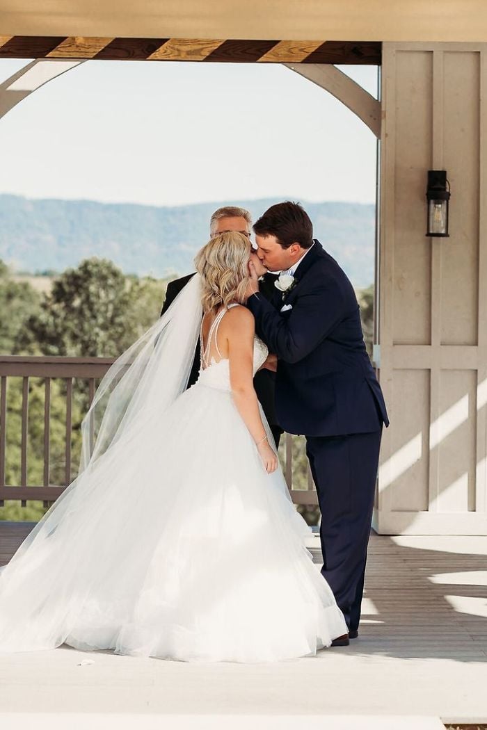 bride has 4 grandmas as flower girls at wedding