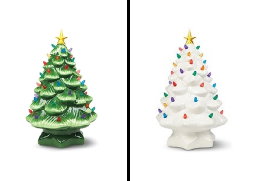 green and white classic ceramic christmas tree aldi