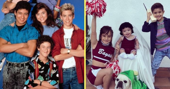 Mario Lopezs kids dress up as Saved by the Bell characters for Halloween