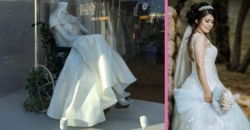 Bridal Shop Shows A Mannequin In A Wheelchair In The Front Window