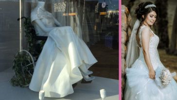 Bridal Shop Shows A Mannequin In A Wheelchair In The Front Window