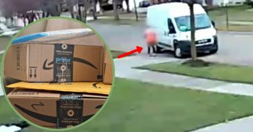 Delivery Driver Spotted Running Over Amazon Package Three Times