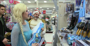 Elsa, Santa, and many comicbook superheroes bought toys for hospitalized children so they too could celebrate Christmas
