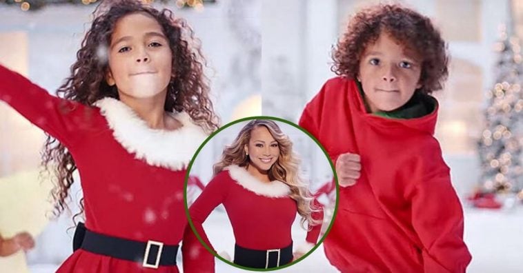 Mariah Carey S Twins Monroe Moroccan Appear In Her Music Video   Mariah Careys Twins Monroe Moroccan Appear In Her New Christmas Music Video 758x396 