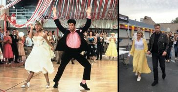 Olivia Newton John and John Travolta wear Grease costumes for first time since filming