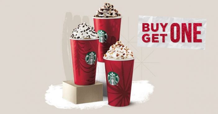 Starbucks is offering buy one get one free drinks in December