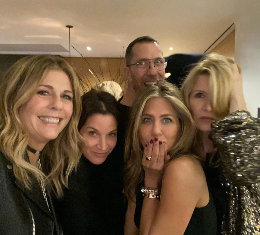 jennifer aniston holiday party famous friends 