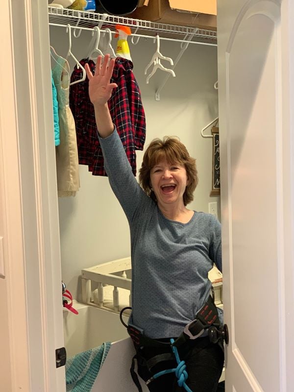 woman made it in laundry room