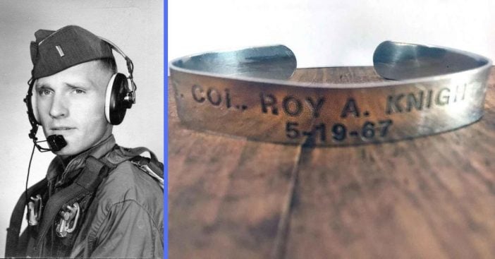 After keeping her inscribed bracelet for years, one woman finally saw a fallen soldier return home