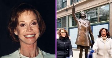 Oprah and Tina Fey pay tribute to Mary Tyler Moore by her statue