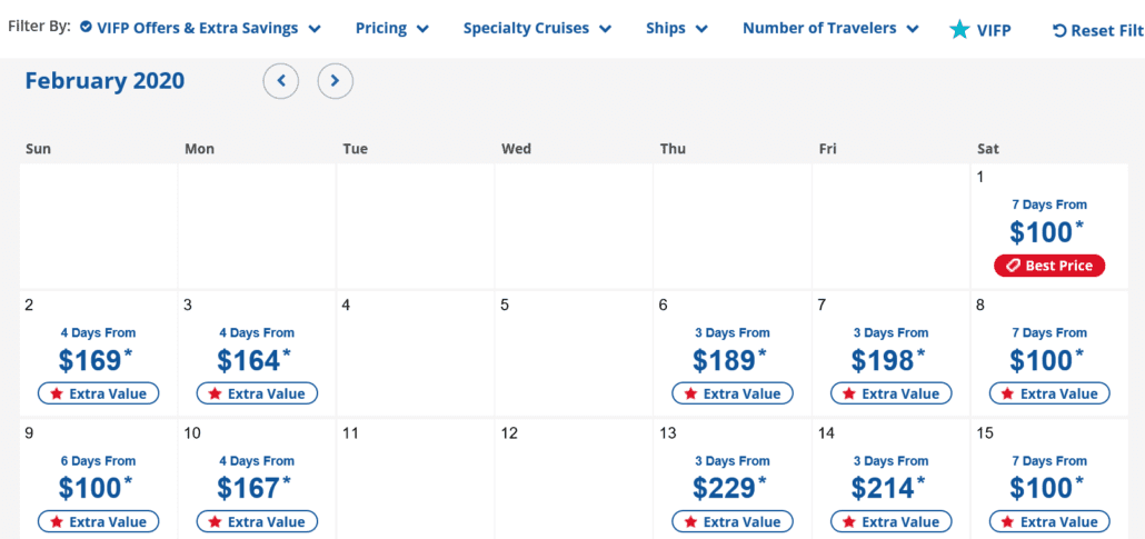 carnival cruise line pricing glitch