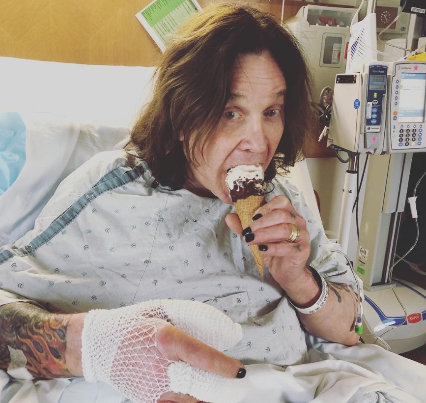 ozzy osbourne hospital eating ice cream