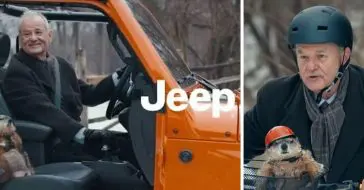 Bill Murray appeared in a Jeep Super Bowl ad with a nod to Groundhog Day