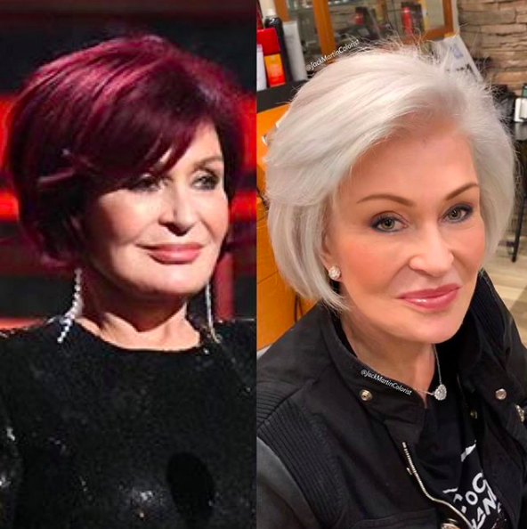 sharon osbourne debuts white hair