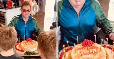 Elton John celebrates birthday at home with kids