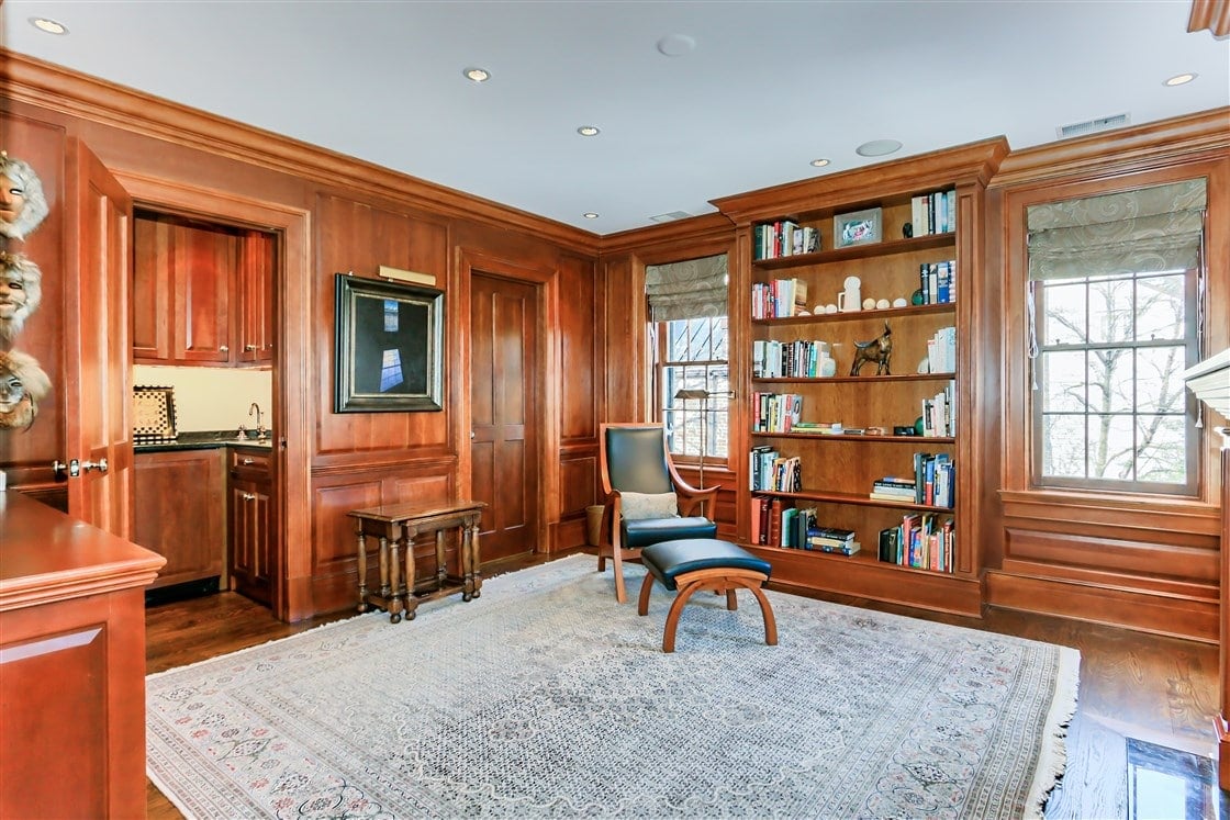 library with wet bar