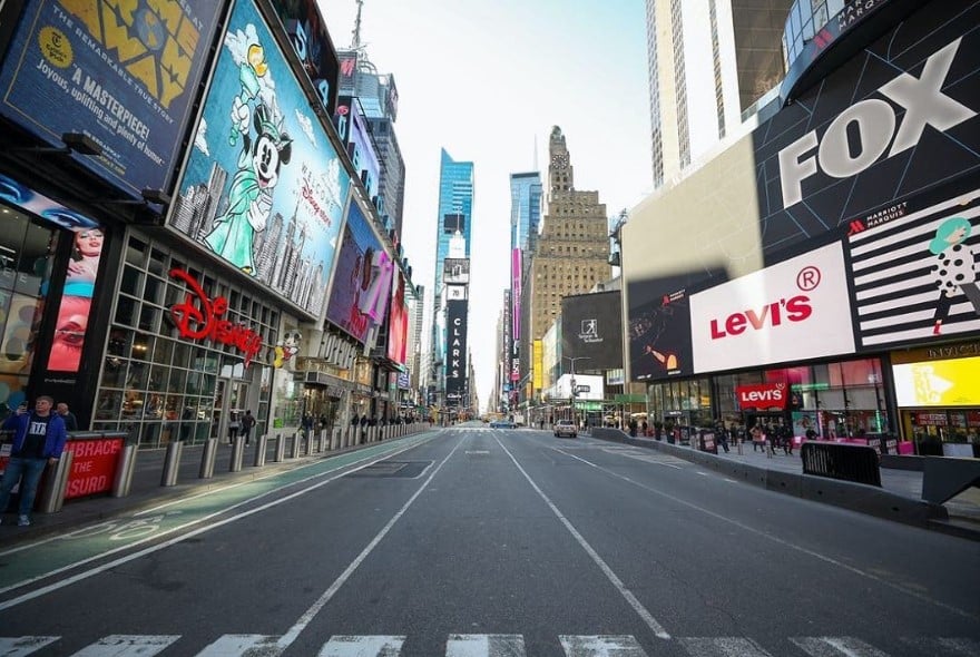 times square new york city empty