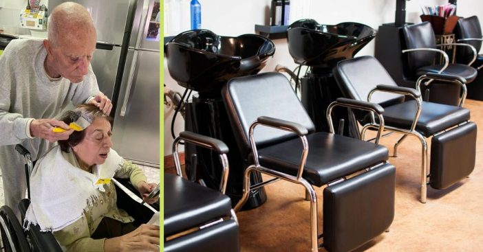 Because his wife can't go to the salon, one old man took matters into his own hands