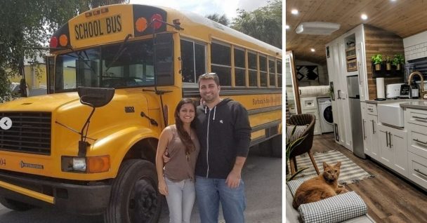 This Couple Created A Tiny Home From An Old School Bus