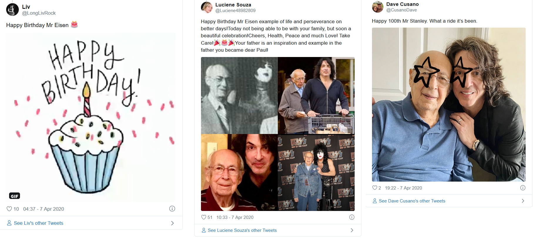 Kiss Singer Paul Stanley Celebrates Dad’s 100th Birthday
