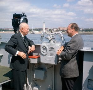 CBS REPORTS, D-DAY PLUS 20 YEARS: EISENHOWER RETURNS TO NORMANDY, from left: Dwight D. Eisenhower, Walter Cronkite