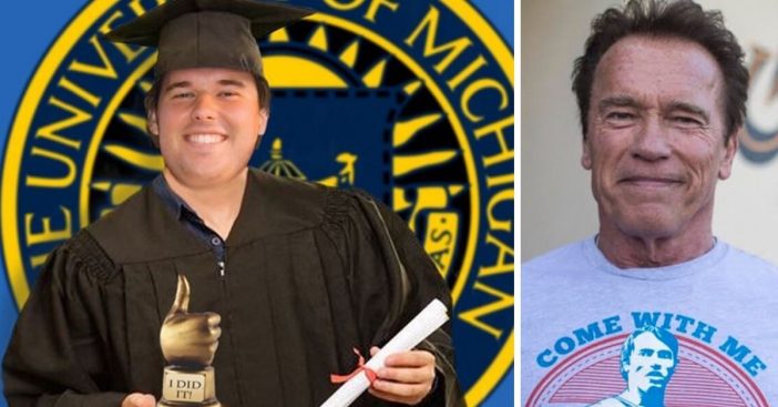 Arnold Schwarzenegger son Christopher graduated from University of Michigan