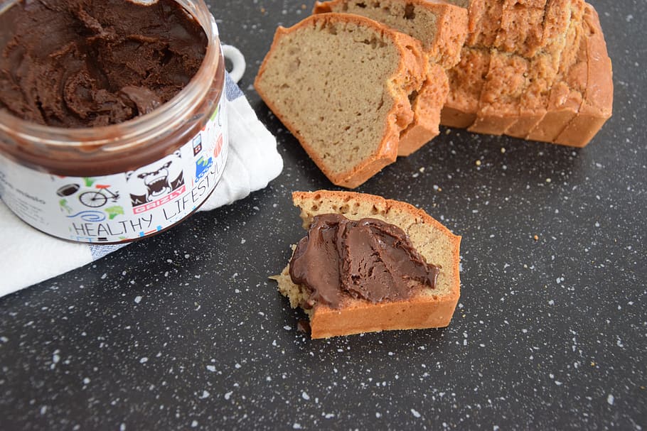 peanut butter bread with a chocolate spread