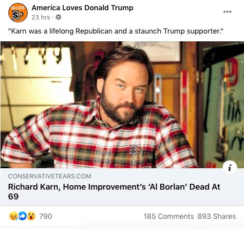 Despite Facebook Rumor, Richard Karn Of 'Home Improvement' Is NOT Dead