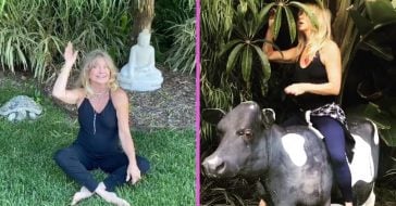 Goldie Hawn shows off her gorgeous garden and statues
