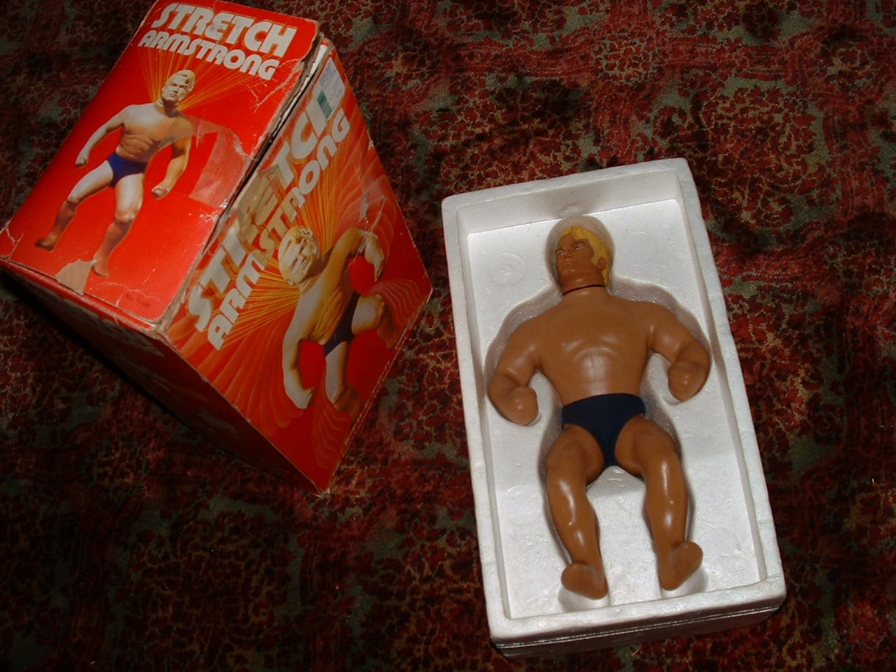 stretch armstrong toy and box 
