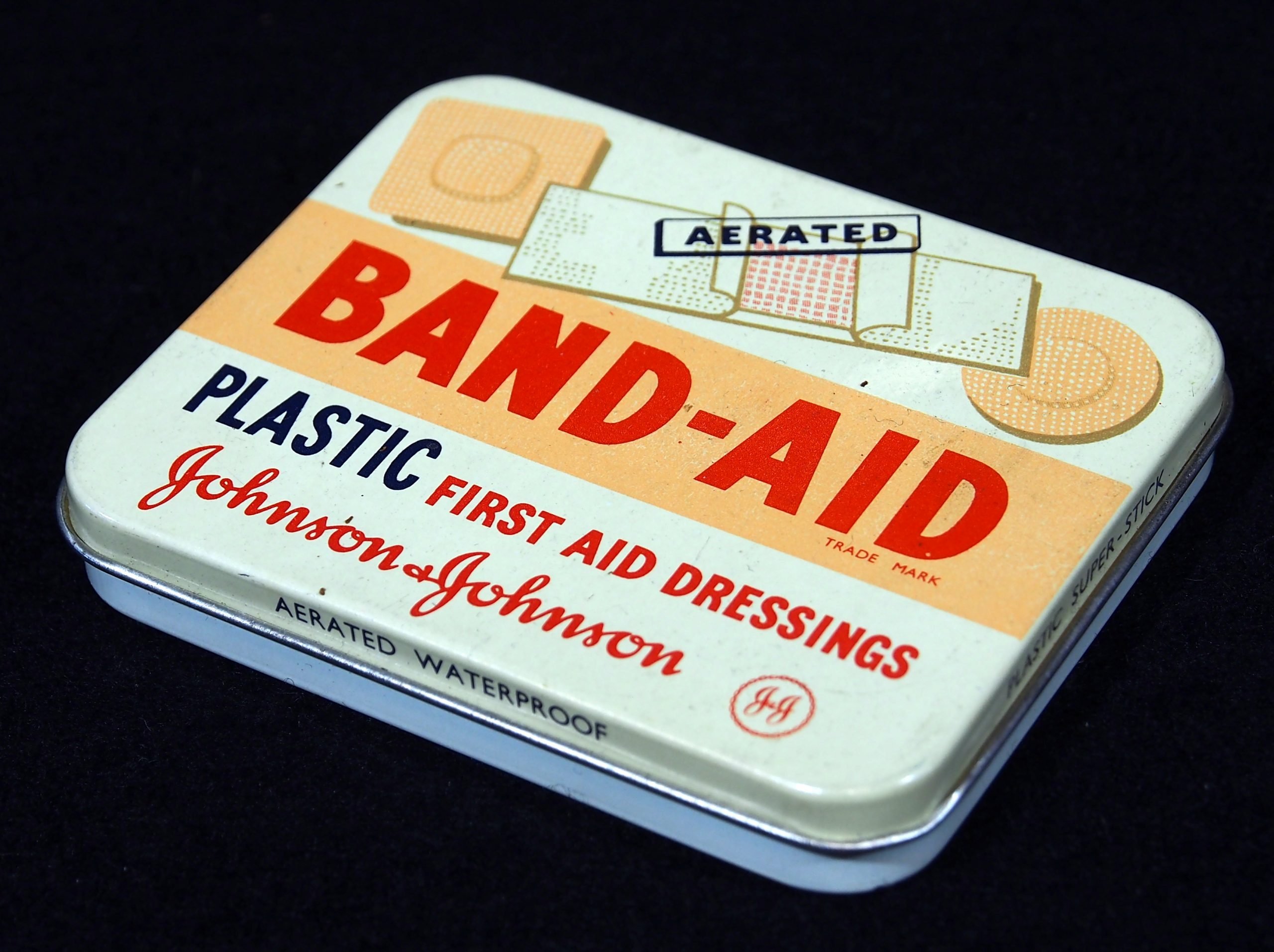 retro band aid tin johnson and johnson 