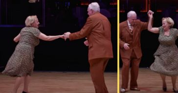 elderly couple tears up the dance floor