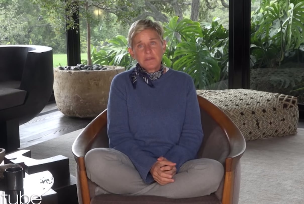 ellen crying on a virtual episode of her show 