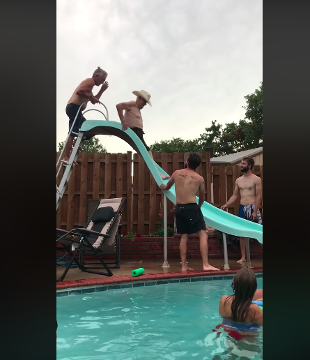 WATCH: 94-Year-Old Great-Grandpa Has The Time Of His Life On Waterslide