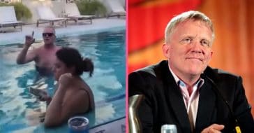 A video went viral showing Anthony Michael Hall snapping at pool guests