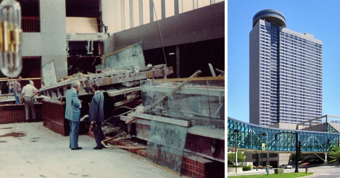 The Hyatt Regency Walkway Collapse In Kansas City, MO.